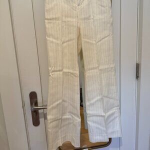 Banana Republic Cream Pinstripe Trousers